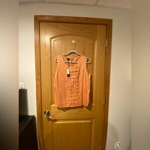 TALBOTS Women’s Plus Size Medium Tank Top Blouse with Ruffle Detail NEW/NWT